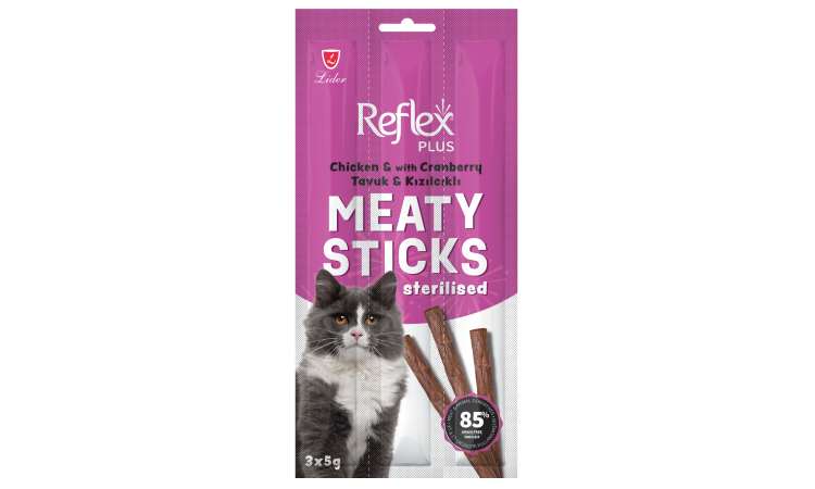 REFLEX PLUS 3'LÜ STİCK KEDİ TAVUK ETLİ KISIR